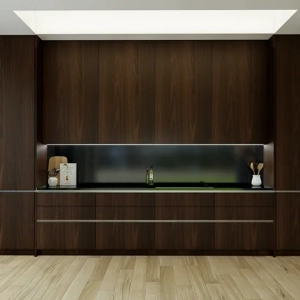 Cocina Lineal Colores Obscuros